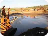 Trenching R&D: Test Dam and Full Scale Testing. Click on the thumbnail for a larger version.